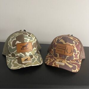 Dover Bluff Camo Trucker Hat Cap - Brown and Green NEW (lot of 2)